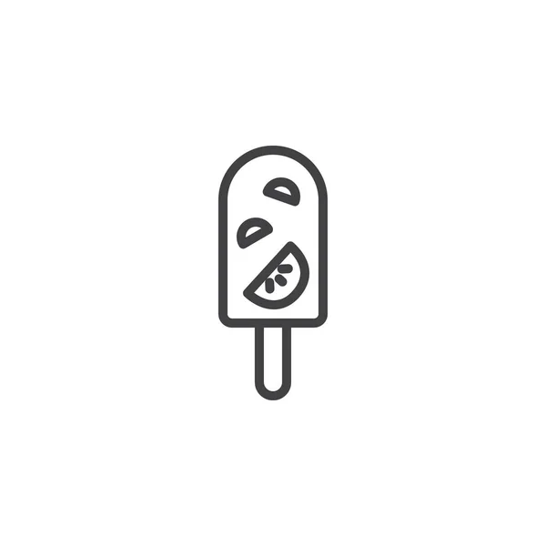 Fruit popsicle ice outline icon — Stock Vector