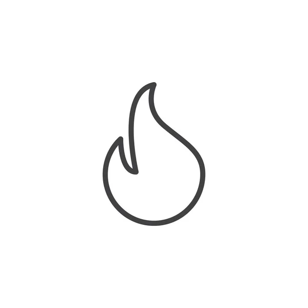 Значок контура огненного пламени — стоковый вектор