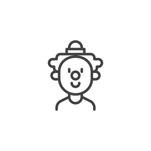 Payaso cara contorno icono — Vector de stock