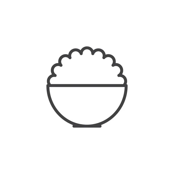Icono de contorno de cuenco de arroz — Vector de stock