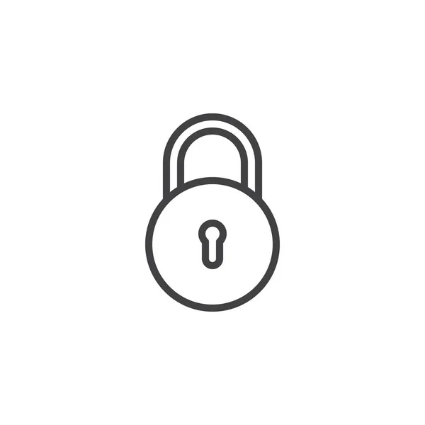 Padlock outline icon — Stock Vector