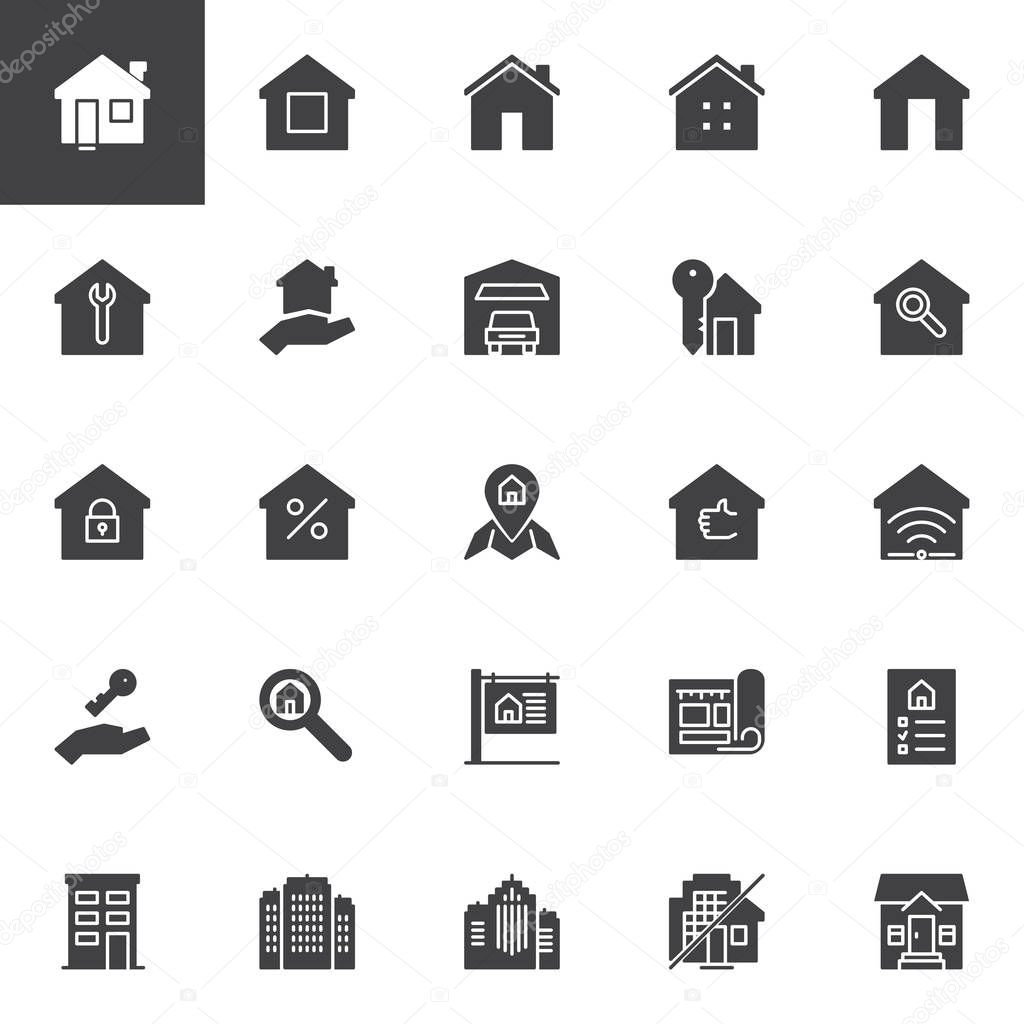 Real estate vector icons set