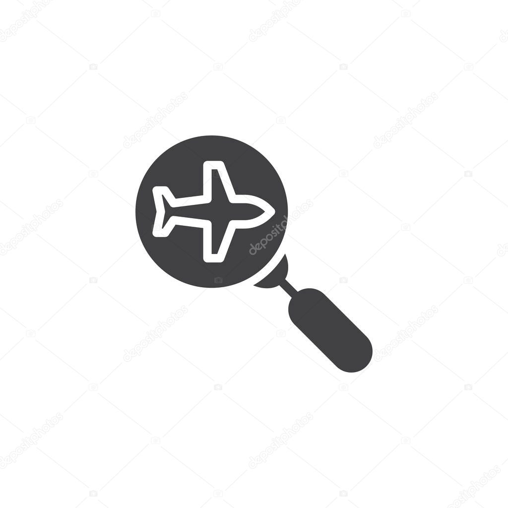 Search for flights vector icon