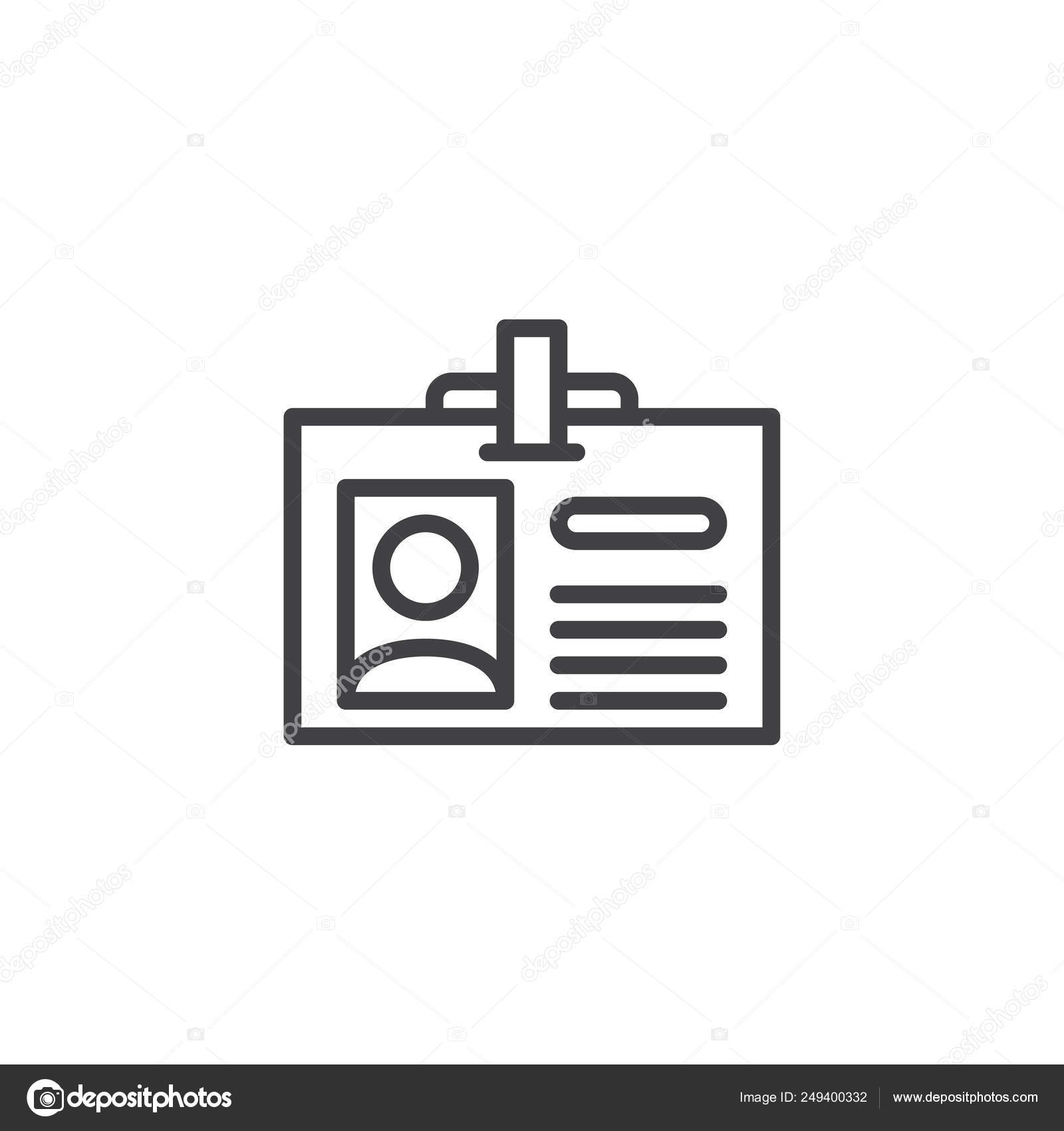 Identification card outline icon Stock Vector by ©avicons #249400332