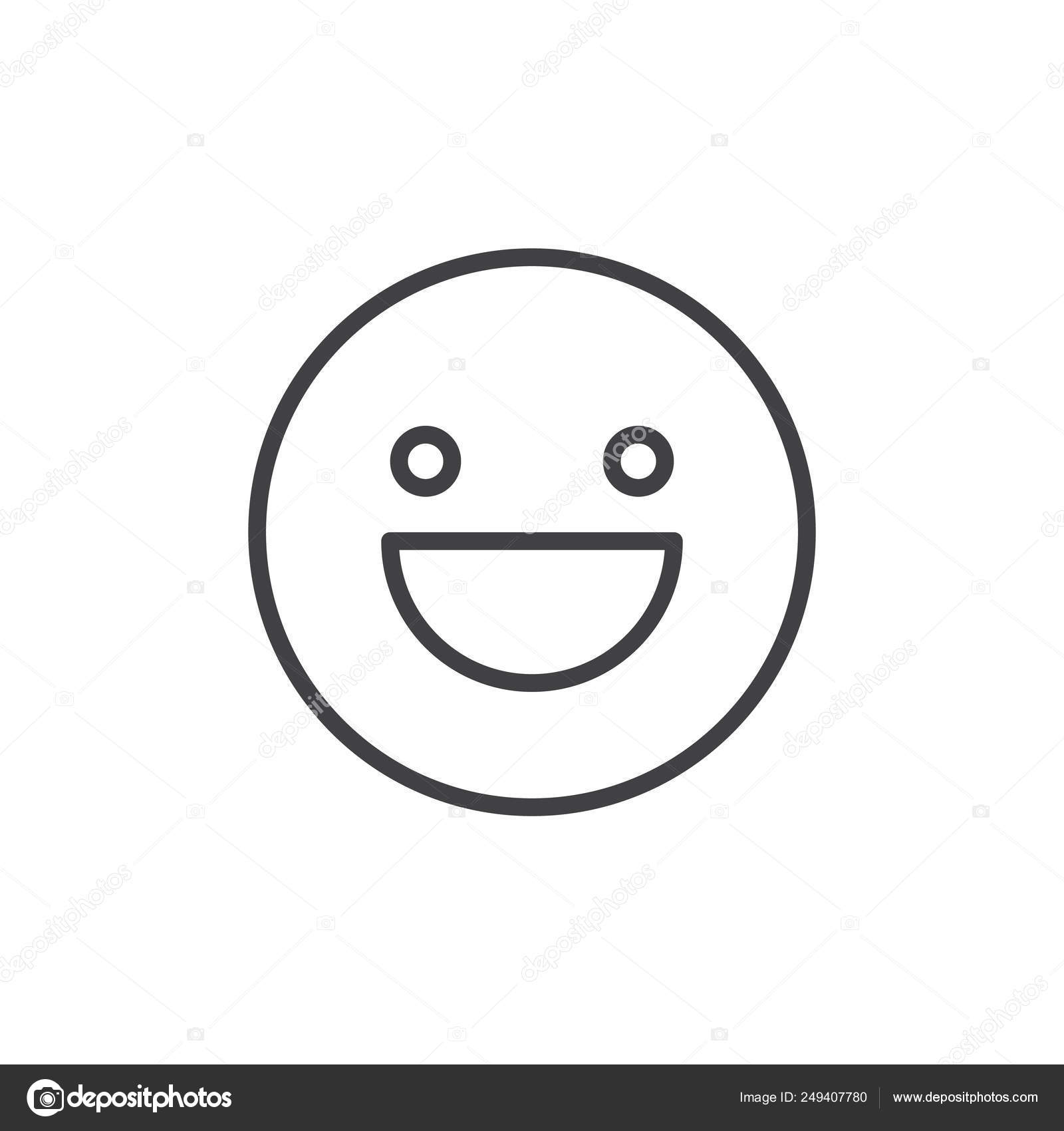 Scared smile linear icon stock vector. Illustration of outline