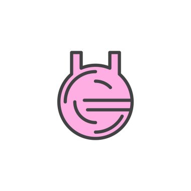 Spor salonu topu kulplu atlama doldurulmuş anahat simgesini