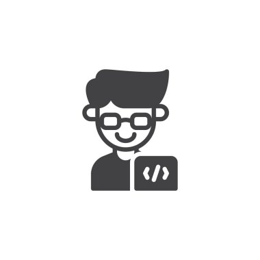 Programcı adam vektör simgesi