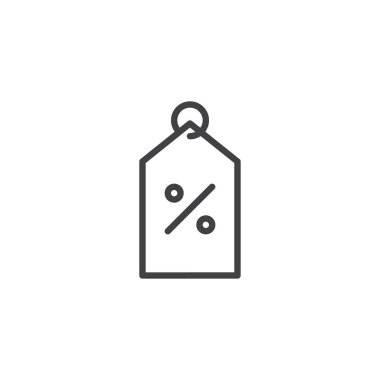 Yüzde etiket anahat simgesini