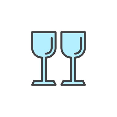 Kadehlerin doldurulmuş anahat simgesini