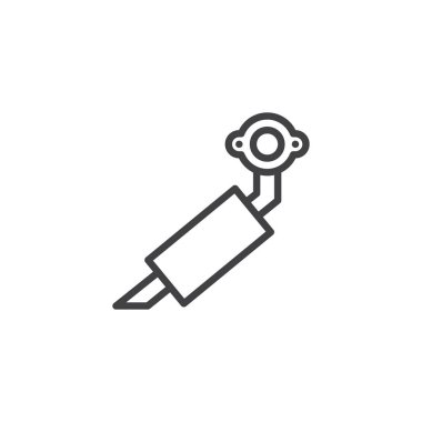 Araba egzoz borusu anahat simgesini