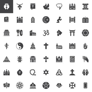 Din öğeleri Icons set vektör