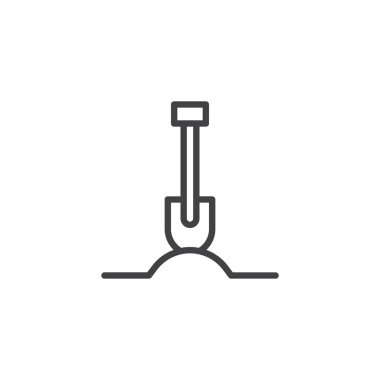 Kürek toprak anahat simgesini