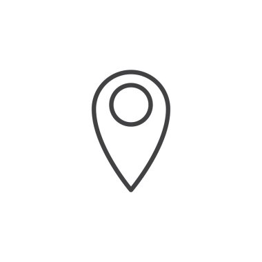 Harita işaretçi anahat simgesi