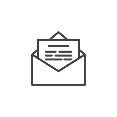 Açık zarf posta anahat simgesini