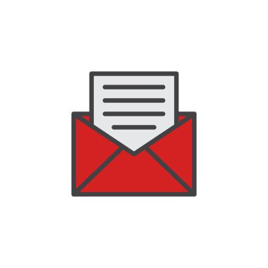 Mektup doldurulmuş anahat simgesi açık zarf