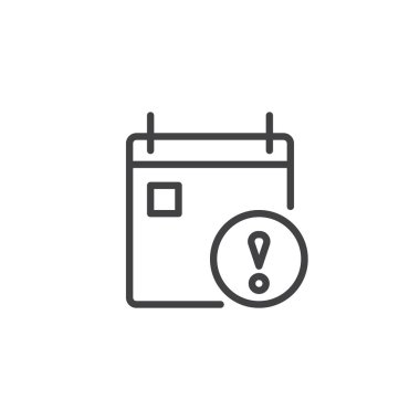 Takvim, ünlem işareti anahat simgesini