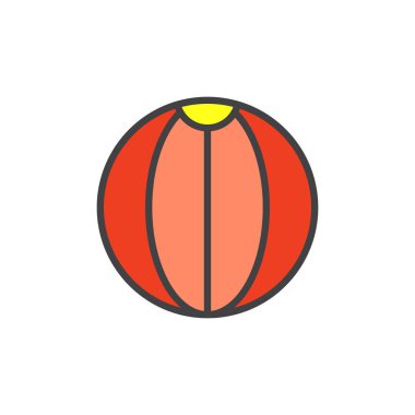 Plaj topu anahat simgesini dolu