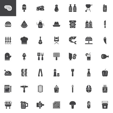 Barbekü vector Icons set