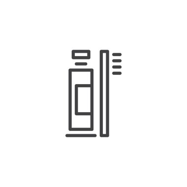 Diş macunu ve diş fırçası anahat simgesini