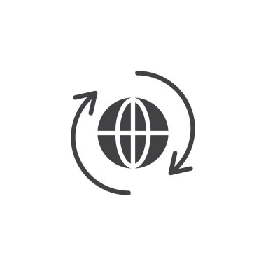 Küre ve döndürme oklarını simge vektör