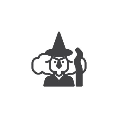 Süpürge sopası vektör simgesi ile cadı