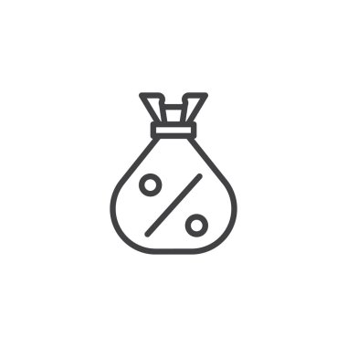 Para çantasını yüzde ile anahat simgesini