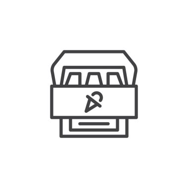 Dondurma kabine anahat simgesini