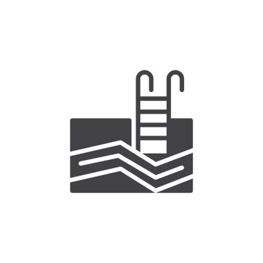 Yüzme Havuzu merdiven vektör simgesi