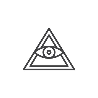 Tüm görme göz piramit anahat simgesini