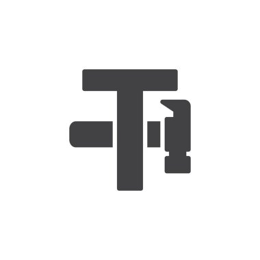 Mektup T ve çekiç vektör simgesi