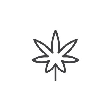 Marihuana yaprağı anahat simgesini