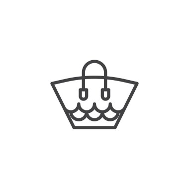 Plaj çantası anahat simgesini