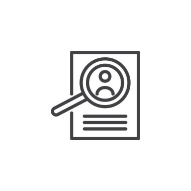 Büyüteç ve özgeçmiş anahat simgesini