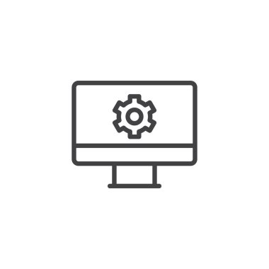 Bilgisayar ayarları anahat simgesini