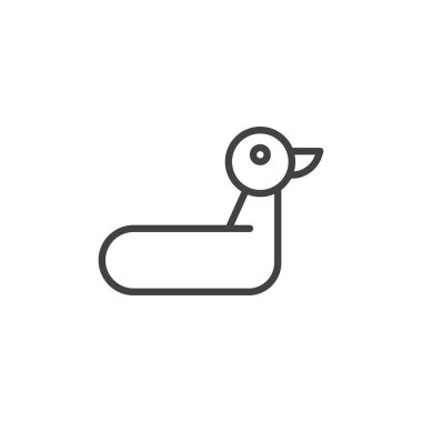 Lastik ördek yüzük anahat simgesini