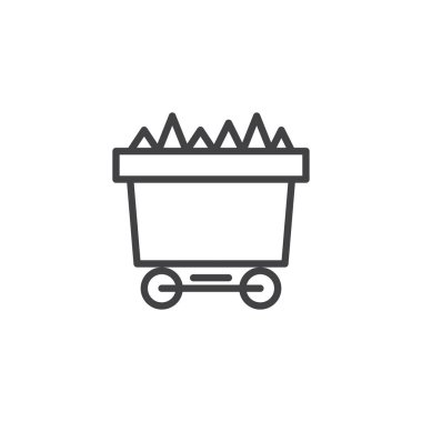 Kömür arabası anahat simgesini madencilik