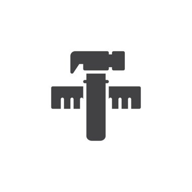 Çekiç ve cetvel vektör simgesi