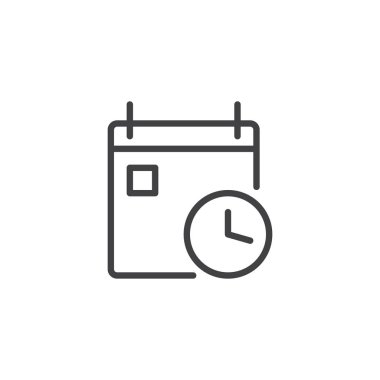 Takvim Saat anahat simgesi ile