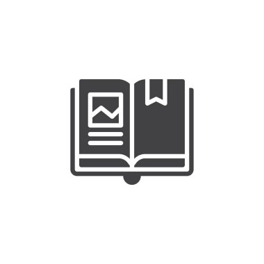 Yer işareti vektör simgesi olan açık kitap