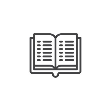 Açık kitap sayfaları anahat simgesini