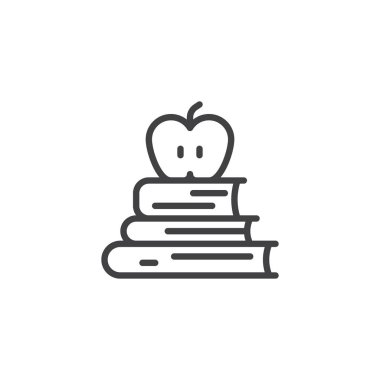 Kitaplar ve apple üst anahat simgesini