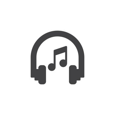 Kulaklık ve müzik Not vektör simgesi