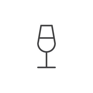 İçki cam anahat simgesini