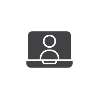 Sohbet dizüstü ekran vektör simgesine