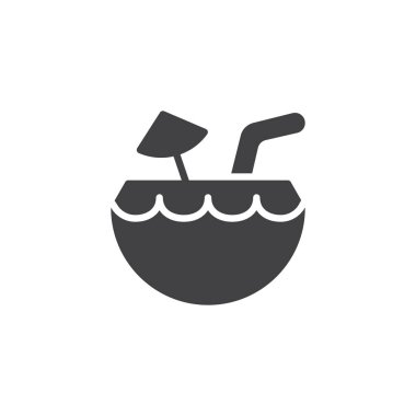 Yaz şemsiye ve saman vektör simgesi ile kokteyl