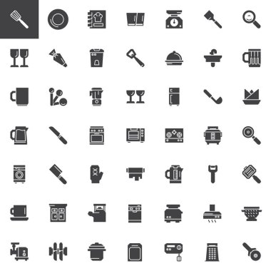 Mutfak aletleri Icons set vektör