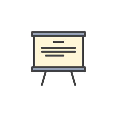 Beyaz tahta doldurulmuş anahat simgesini