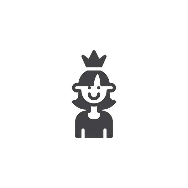 Lächelnde Prinzessin Vektor Ikone — Stockvektor