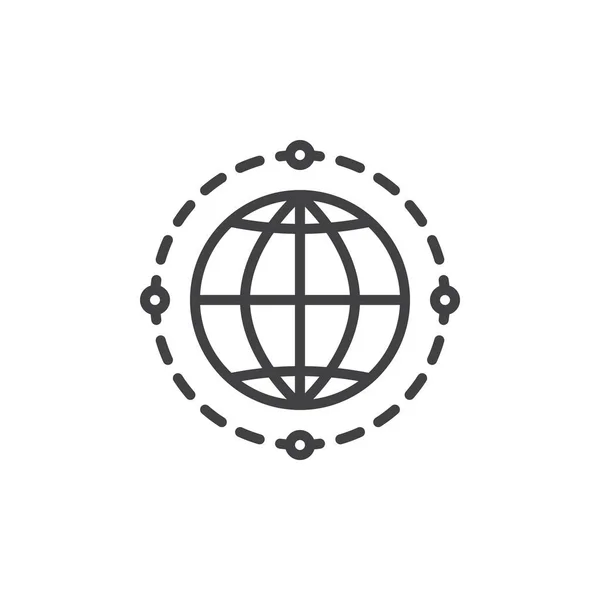 Globala nätverk disposition-ikonen — Stock vektor