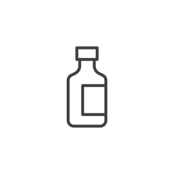 Icône bouteille de médicament contour — Image vectorielle